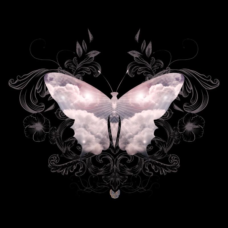 Un papillon céleste de nuages délicats