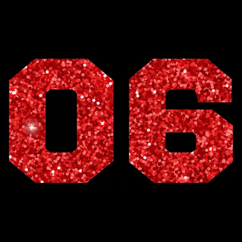 Nummer 6 Roter Glitzer - 6. Jahrestag
