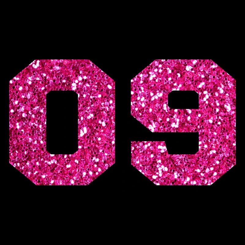 Numéro 9 paillettes rose - 9e anniversaire