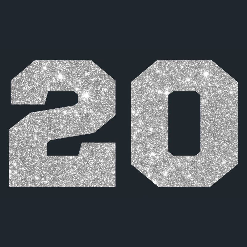 Number 20 Silver Glitter - 20th Anniversary