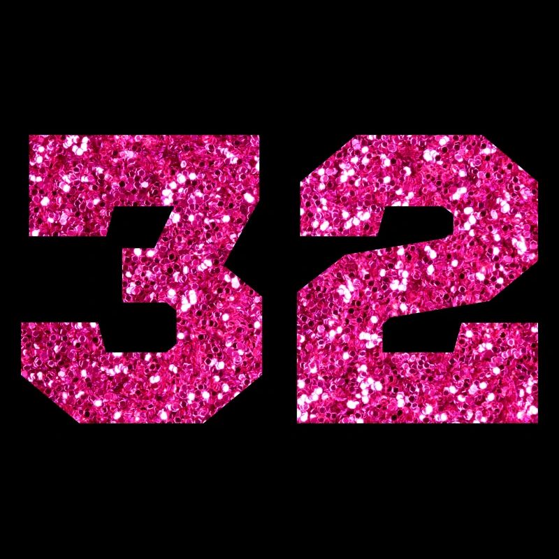Numéro 32 paillettes rose - 32e anniversaire