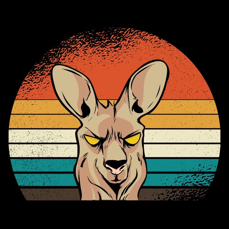 Kangaroo Retro Sunset