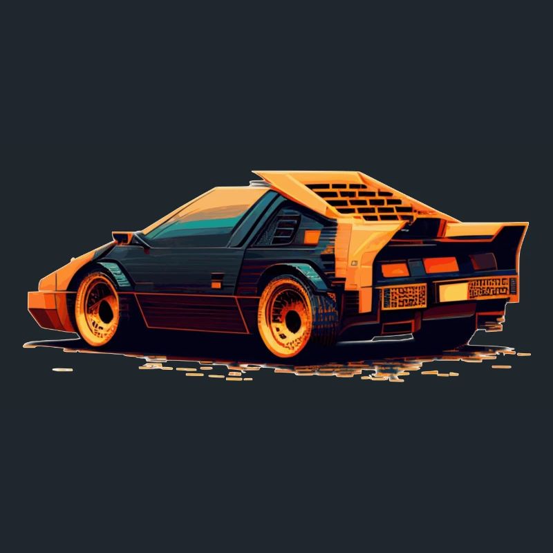 Voiture de course Pixelart classique en rétro Sci-Fi 8-bit