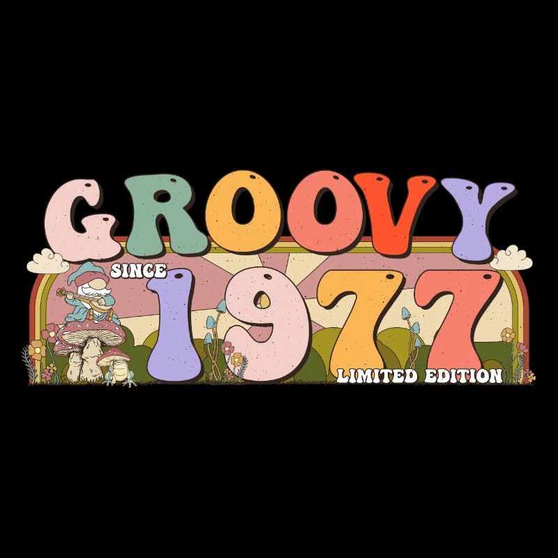 Groovy seit 1977 Retro Hippie 46. Geburtstag