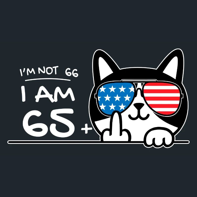 Ich bin nicht 66, ich bin 65 plus 1 Mittelfinger Katzenflip