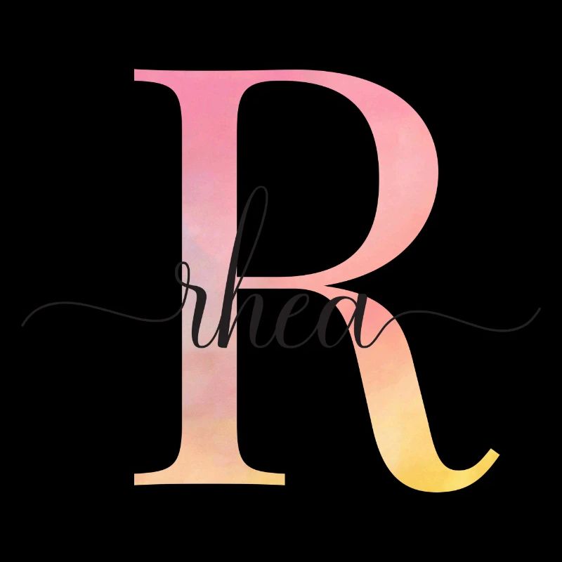 R | Monogram | Name | Rhea |Watercolor