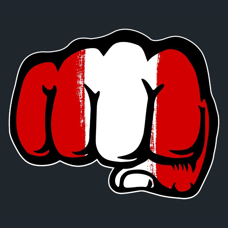 Pérou drapeau poing main