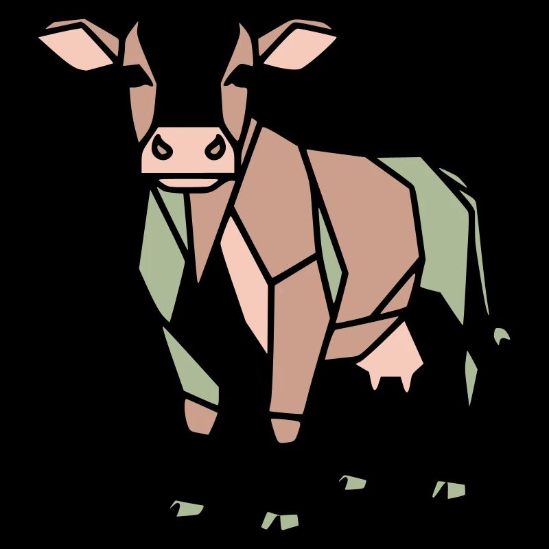 Vache géométrique Low Poly Modern