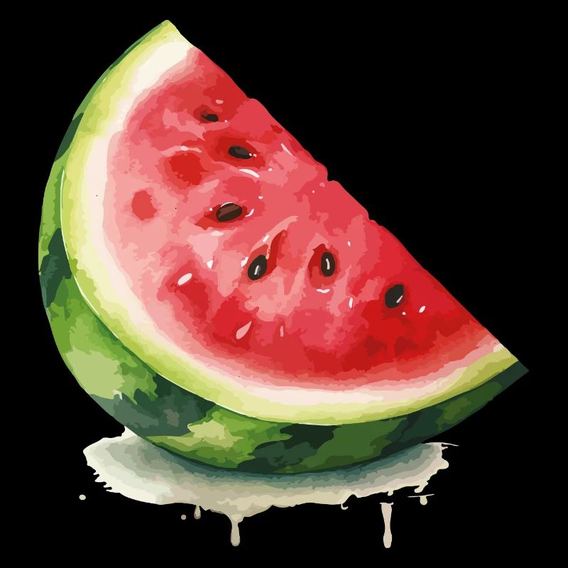 Tranche de pastèque à l’aquarelle