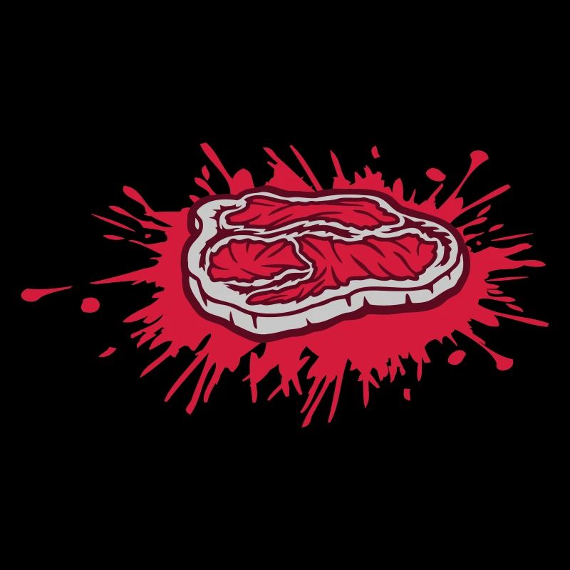 Farbklecks blutig Steak Grillsaison