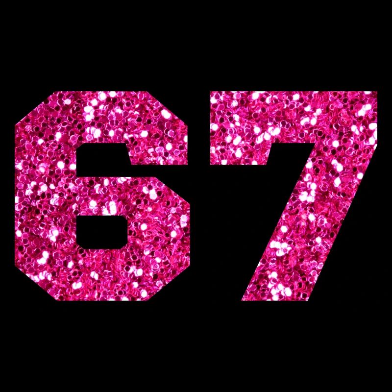 Nummer 67 Pink Glitter - 67. Geburtstag