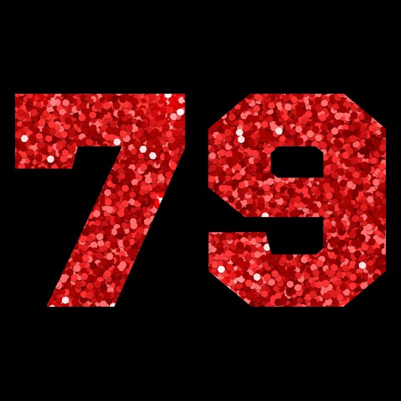 Number 79 Red Glitter - 79th Anniversary