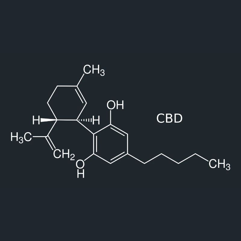 CBD molecule - white with name