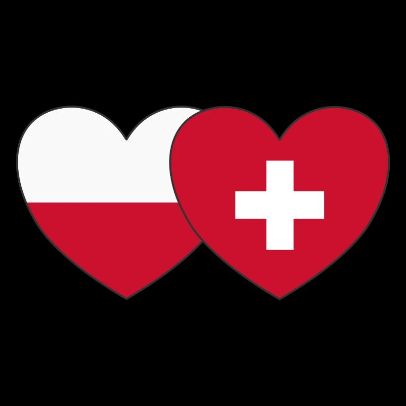 Pologne Suisse Drapeau Cœur