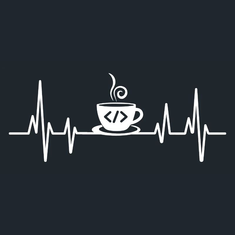 Kaffee-Codierung Heartbeat Coder Entwickler Nerd Coffe