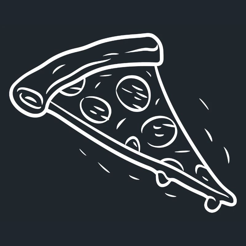 Dessin au trait d’une tranche de pizza