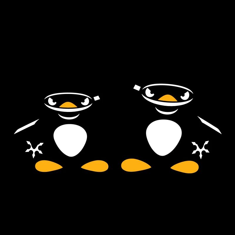 2 Penguins Ninja Samurai Japanese Katana Team Duo