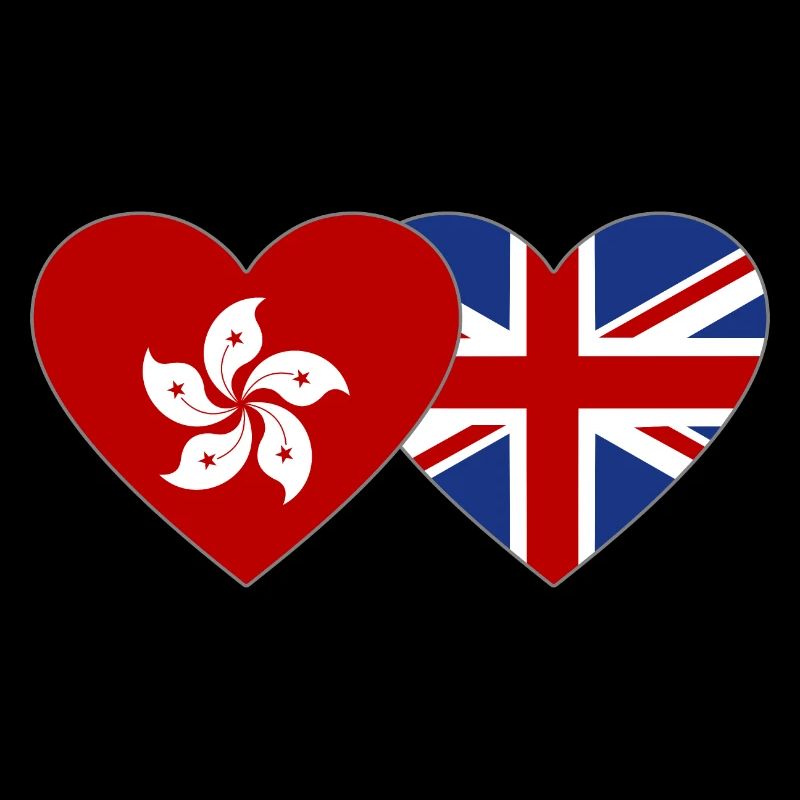 Cœur de drapeau de l’Angleterre de Hong Kong