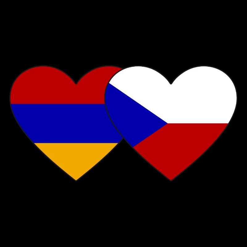 Arménie République tchèque Drapeau Coeur