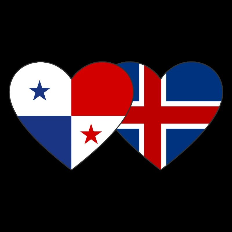 Cœur de drapeau de l’île de Panama