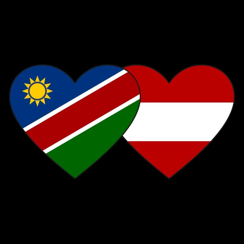 Namibia Austria Flag Heart