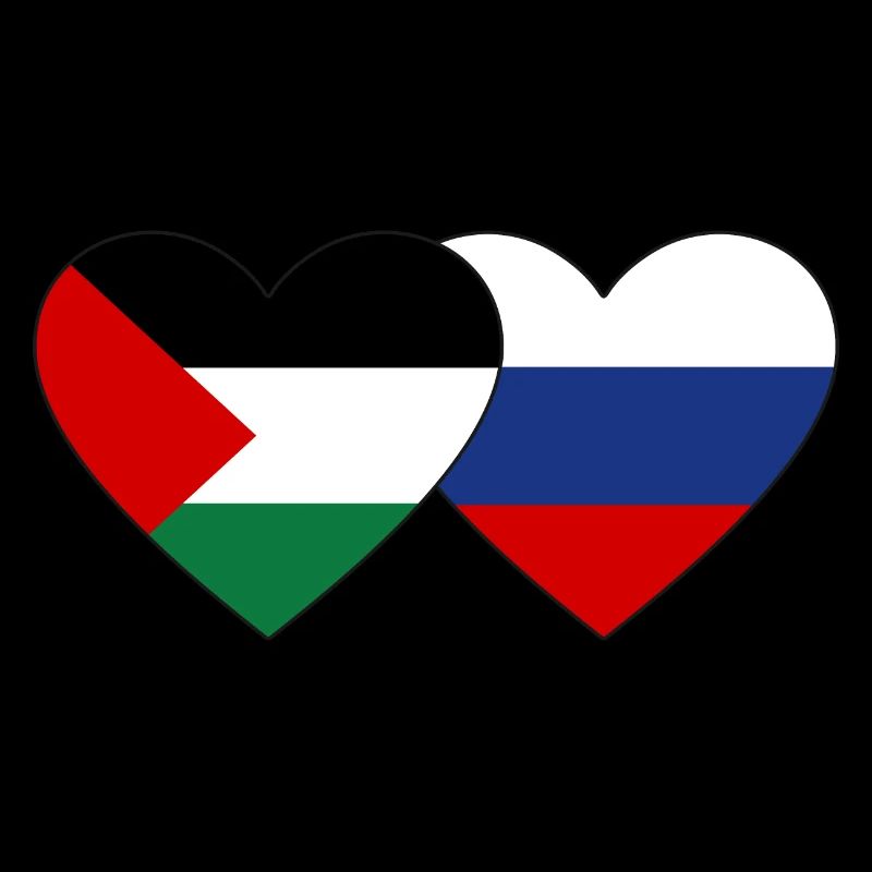 Palestine Russie drapeau coeur