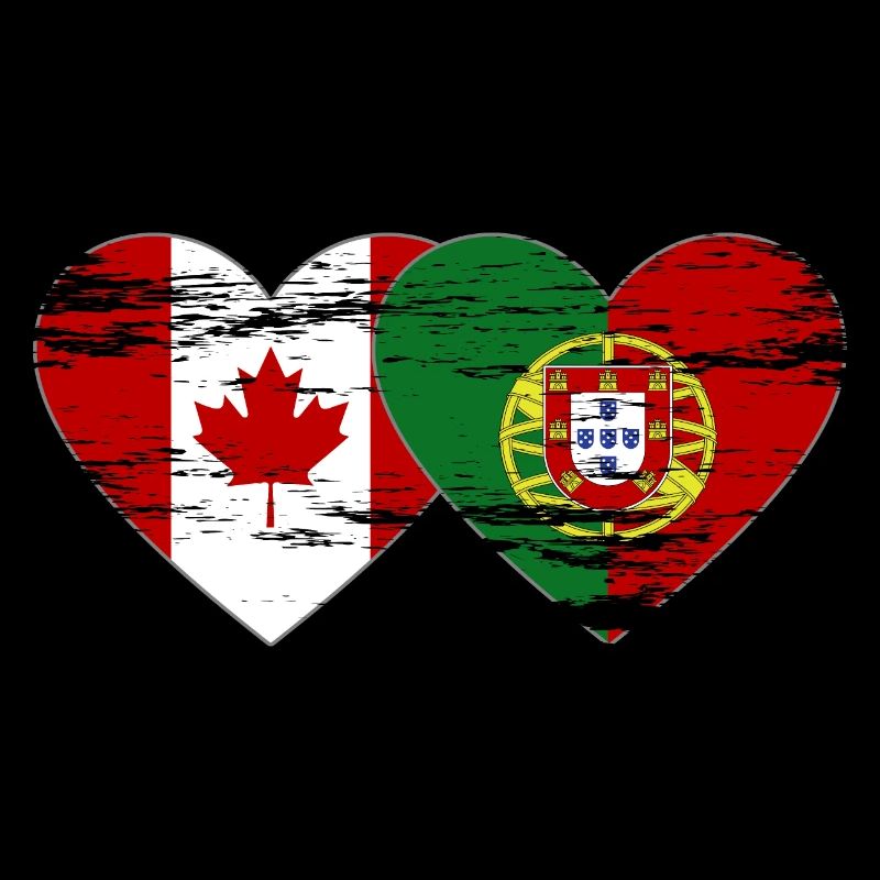 Coeur de drapeau du Canada Portugal utilisé