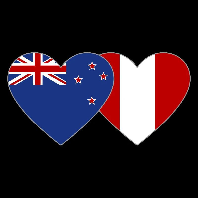 Nouvelle-Zélande Pérou Drapeau Coeur