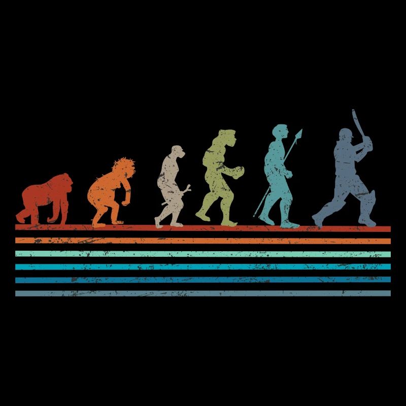 Retro vintage cricket evolution