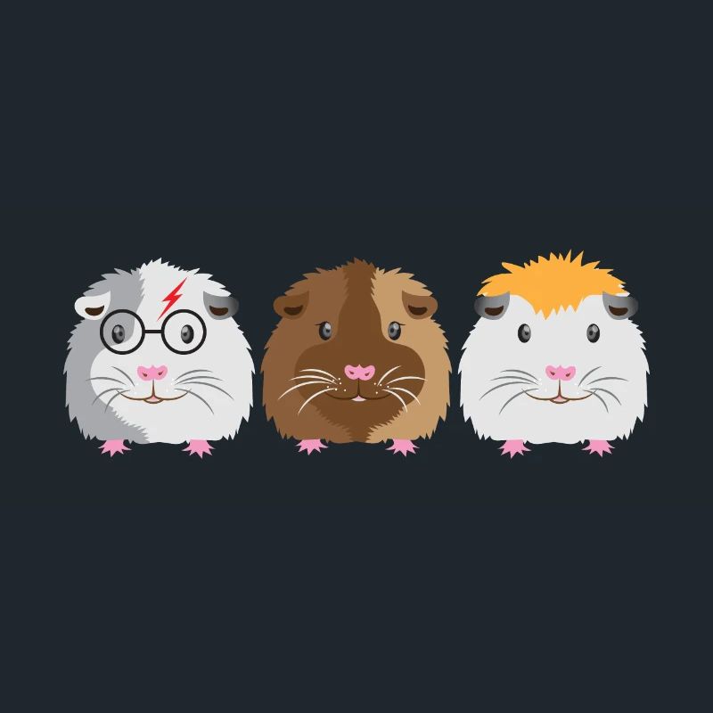 Trois petits cochons d'Inde mignons