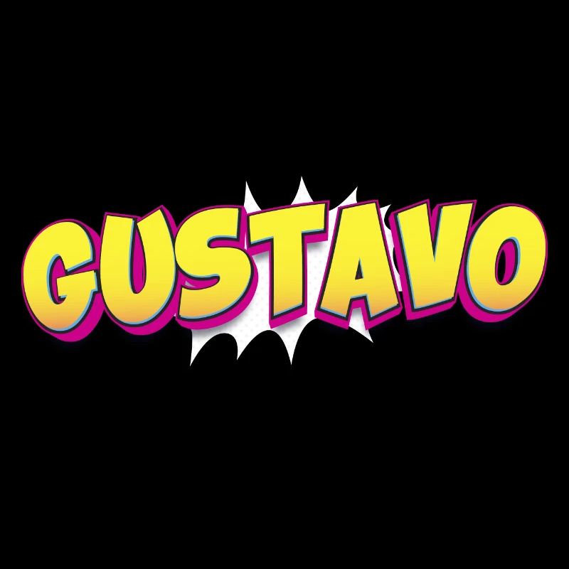 Gustavo Benutzerdefinierter Name Comic-Stil Pop-Art,