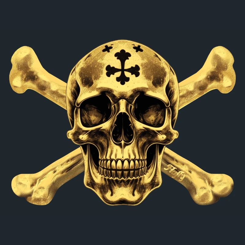 Crâne de pirate doré ☠