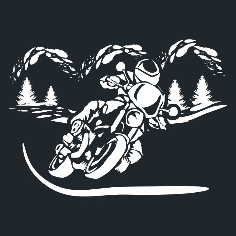 Motorrad Waldsilhouette