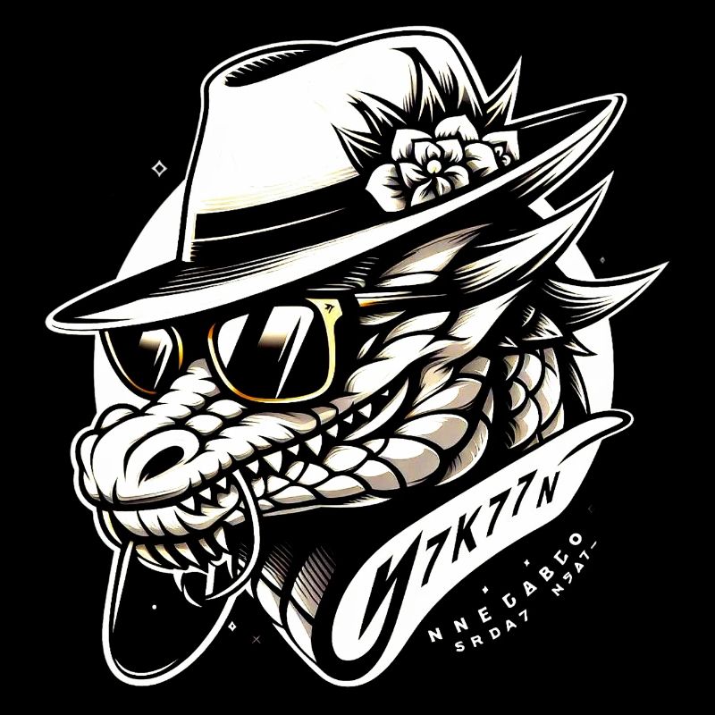 Vintage Crocodile with Fedora and Shades
