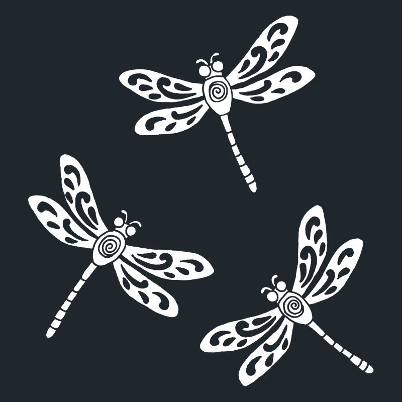 trio de libellules blanches