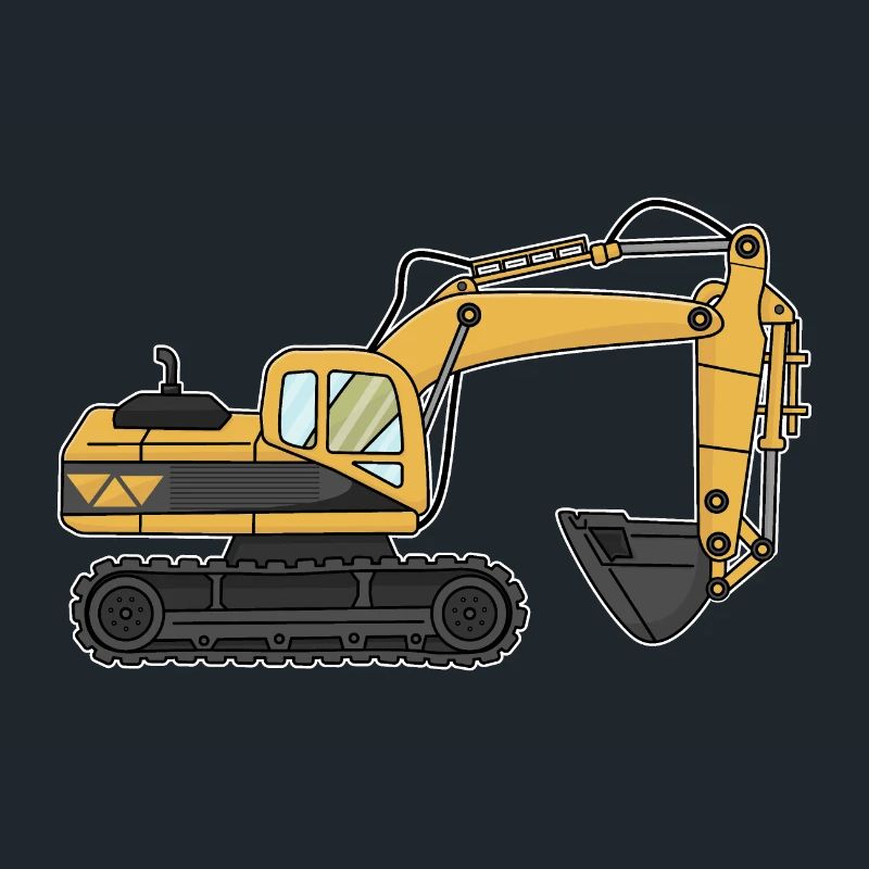 Excavator, construction site