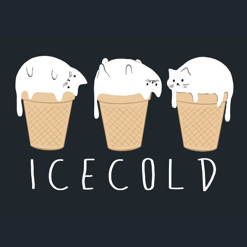 Glace Glacée Chat Drôle de Chat Bébé Glace