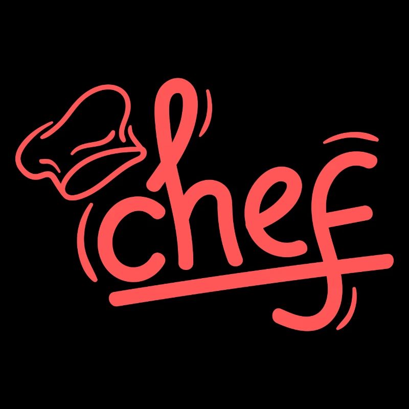 Chef Rouge Sketch Élégant