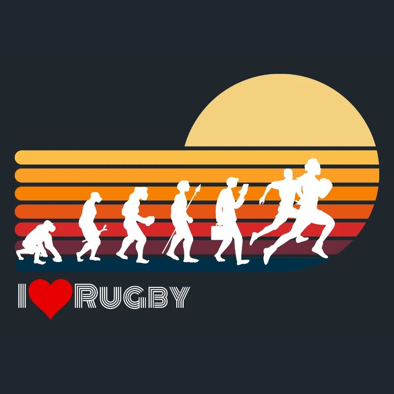 Rugby Rétro Evolution Coucher de soleil