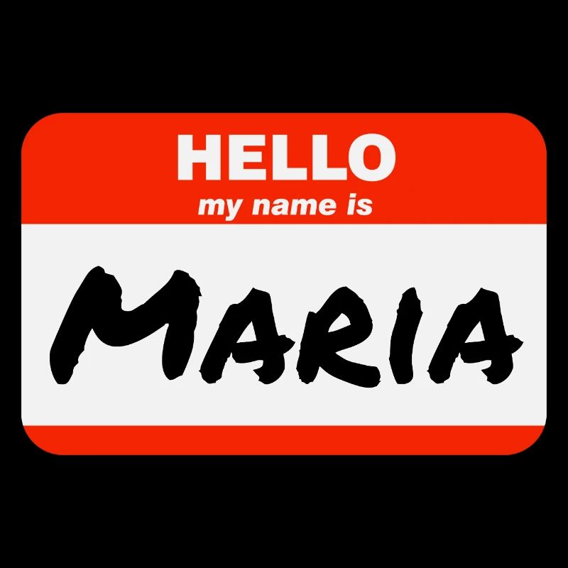 Hello My Name Is Maria Label Name Tag