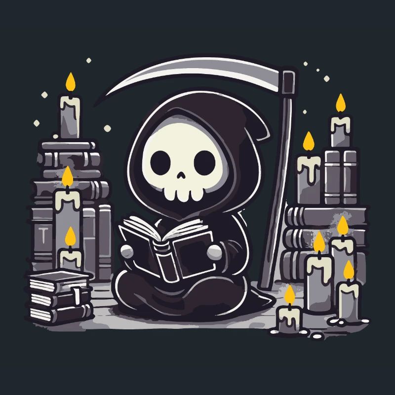 Grim Reaper Bookworm with Scythe