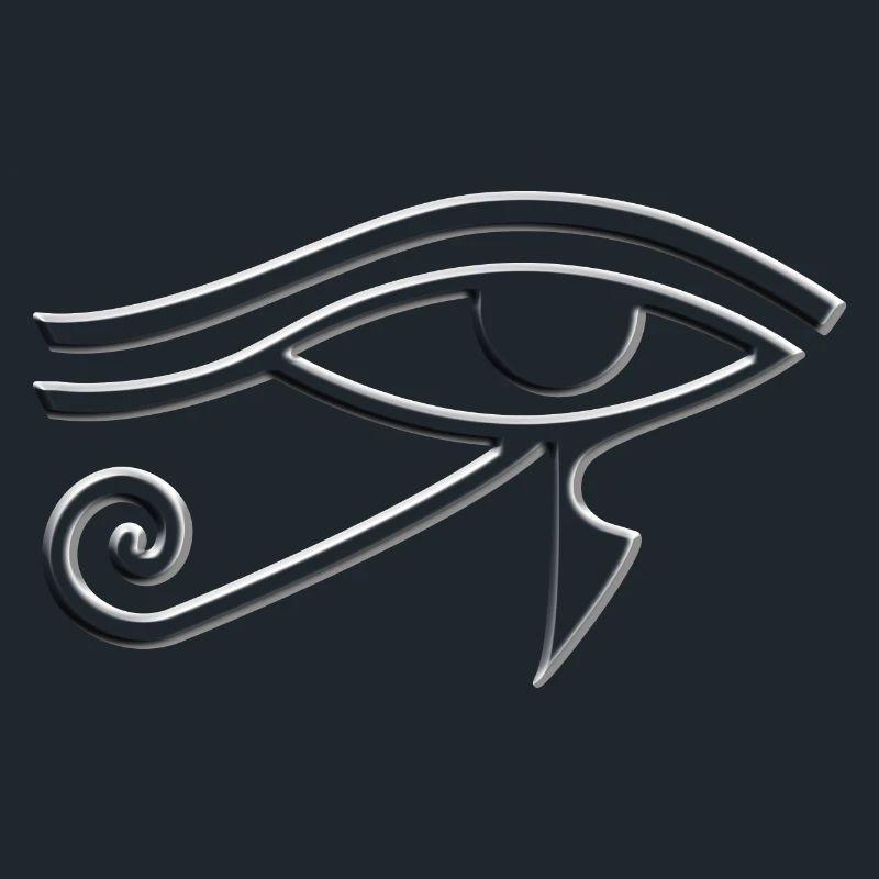 Oeil d’Horus (Oeil de Horus) Symbole Blanc Effet 3D