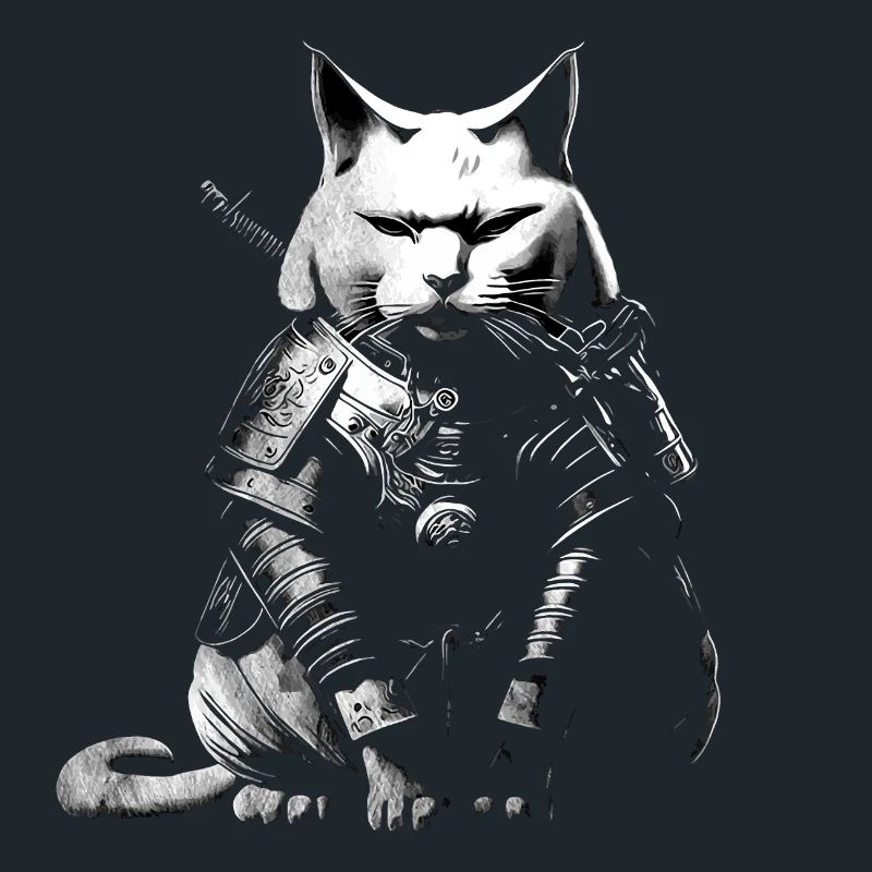 Chat samouraï cool