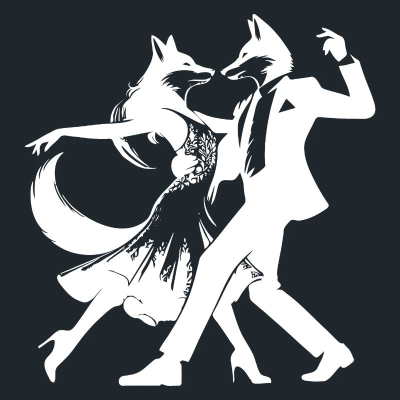 Cool foxtrot design: Two dancing foxes!