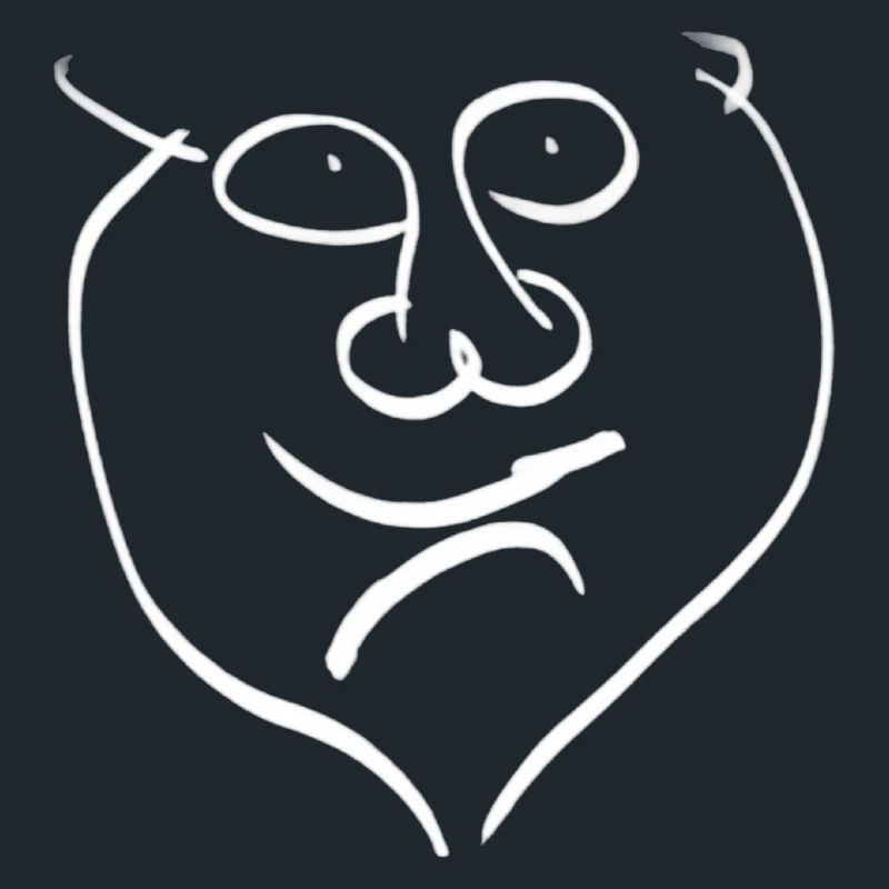 Heart Face Line Drawing