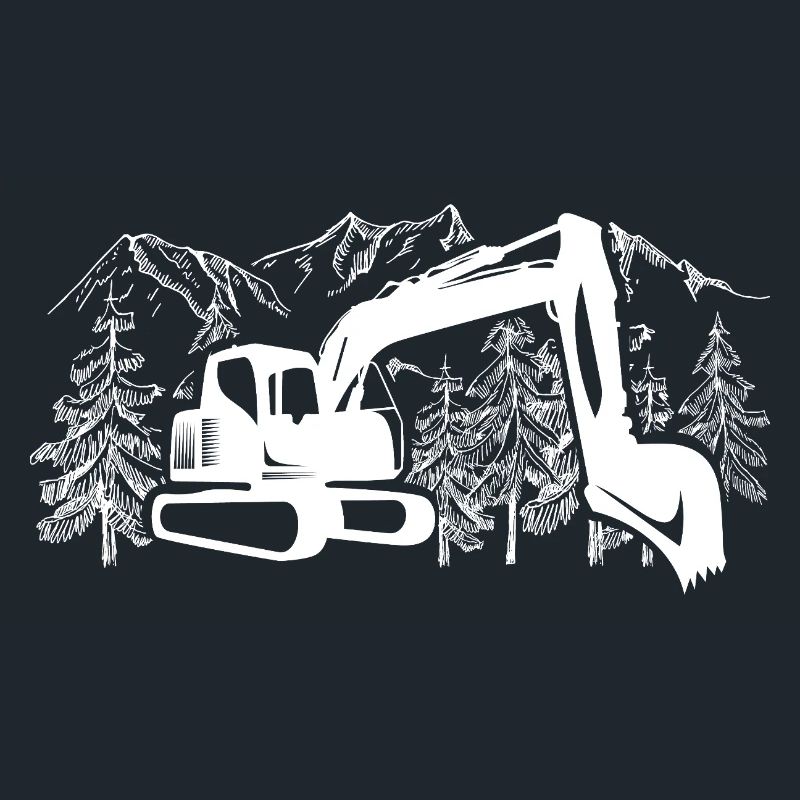 Excavator Silhouette Construction Equipment Operator Work