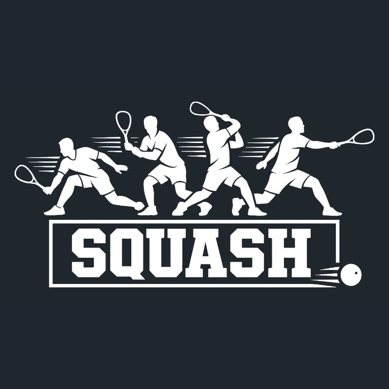 Séquence d’action rétro de joueurs de squash Art de silhouette