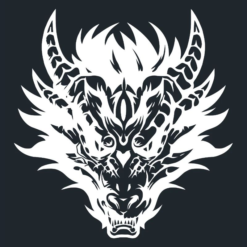Conception complexe de masque de dragon tribal