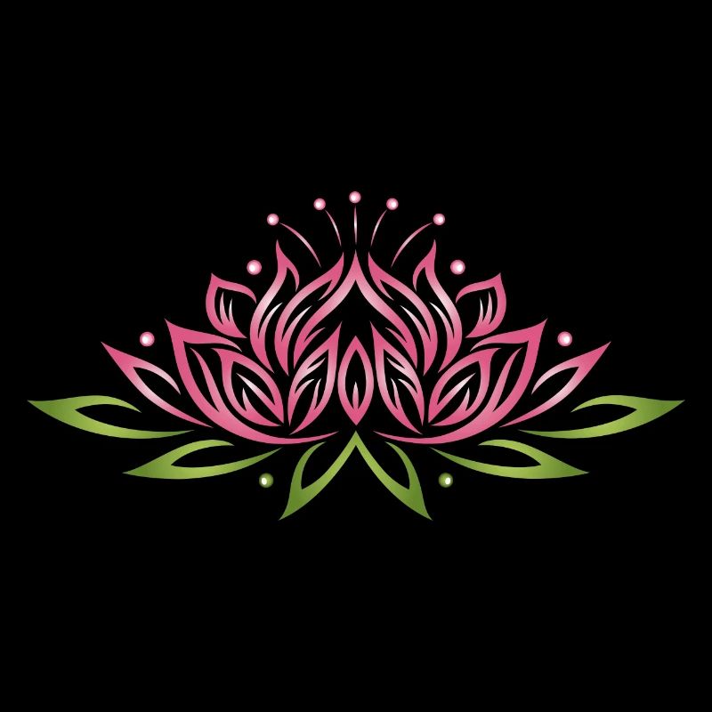 Large lotus flower with colorful effects.