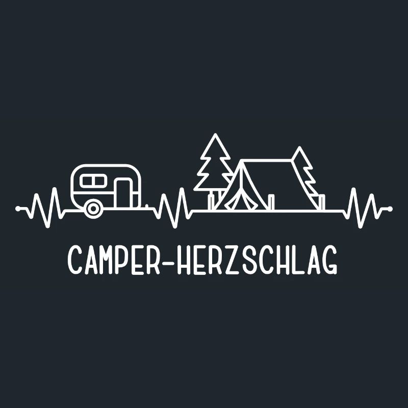 Camper-Herzschlag Dauercamper Camping Wohnwagen